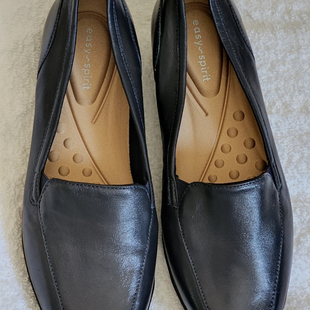 🌺Easy Spirit Women's Devitt Slip On Oxford Flats Navy Blue Nappa Leather US 7M - Picture 3 of 12